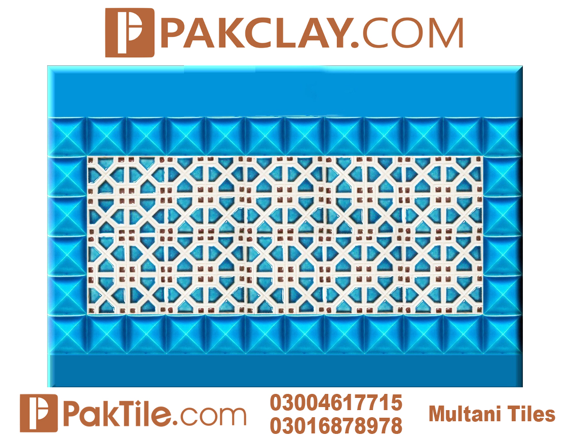 Blue Pak Clay Outdoor Wall Multani Tiles Design