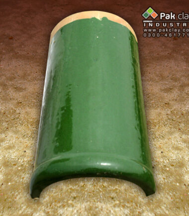 Green Terracotta Roof Tiles Barrel Mission 2"