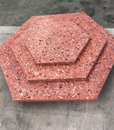 Red Hexagon Terrazzo Tiles