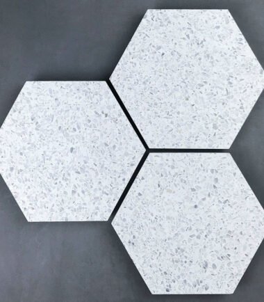 White Hexagon Terrazzo Tiles